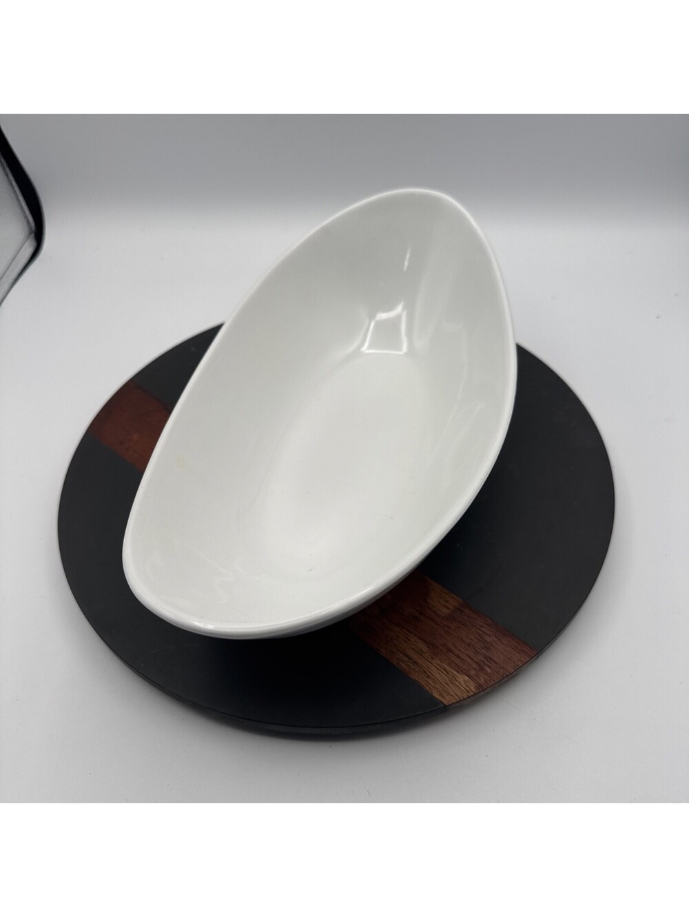 Over and Back Sides Oval Large Serving Bowl NWOT 12” L 6”W Holiday Entertaining
